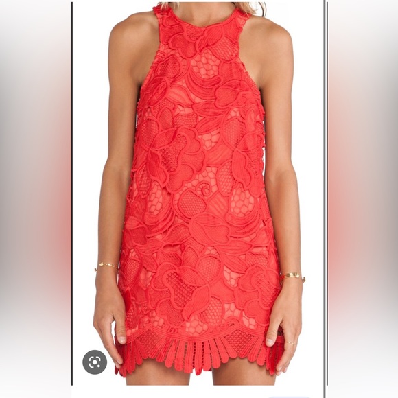 Lovers and Friends Red Lace Dress - Picture 2 of 5